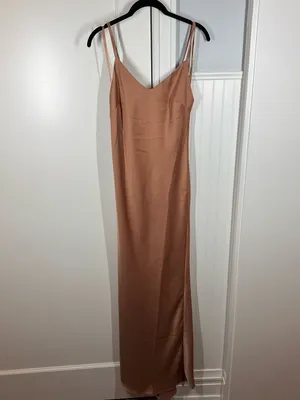 Anthropologie BHLDN Cali Satin Charmeuse midi‎ Dress Size 4 Sedona sunset NEW thumbnail 2