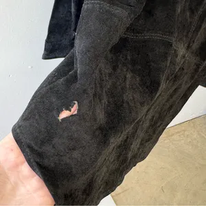 Vintage Jones New York Genuine Leather Suede Button Jacket‎ Shacket Shirt Blk 1X thumbnail 9