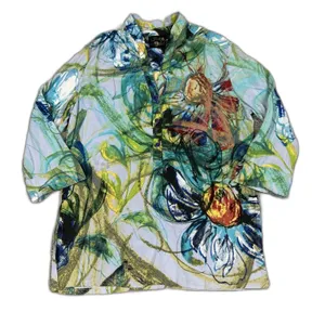Jams World Colorful Floral Print Tunic Top Womens Medium V-Neck 3/4 Slv Popover thumbnail 1