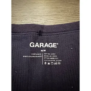 Garage Ribbed Seamless Crop Top V-Neck Short Sleeve Blue Medium Women's Tank thumbnail 2