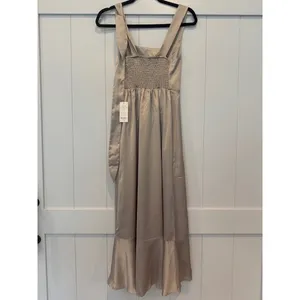 Mumu Weddings Champagne Square‎ Neck Maxi Dress Bridesmaid Cocktail Party thumbnail 2