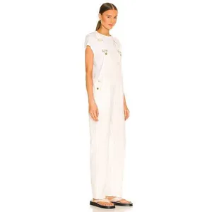 WeWoreWhat Basic Overalls Jumpsuit Off White Linen Classic Blogger Favourite‎ thumbnail 4