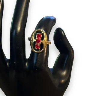 Vintage Sarah Coventry Fire Fly Red Stones Ring thumbnail 2