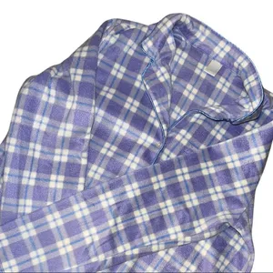 Adonna warm lavender and white plaid fleece 2 piece pj set thumbnail 4