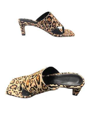 Villa Rouge Leopard Print Toe Loop Mule Low Heel Open Toe Sandals Size 6.5 BNIB thumbnail 4
