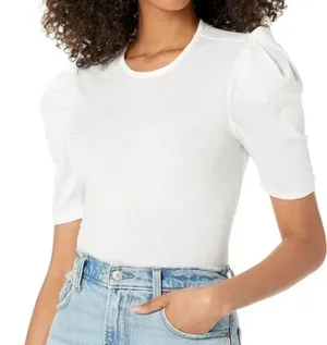 Rebecca Taylor Grey Puff Short Sleeve‎ Top thumbnail 1
