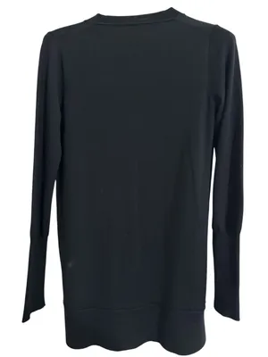 J.Crew V-neck Button-Down Black Merino Wool Longline Cardigan M thumbnail 2