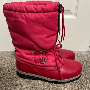 Sorel pink puffer snow boots size 6 thumbnail 2