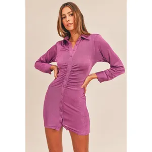 ✨Mable Emersyn Slinky Button Down Sz Small Purple Dress✨ thumbnail 2