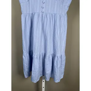 SHEIN Blue Babydoll Mini Dress Cami Tiered Coquette‎ Cottagecore Size L thumbnail 4