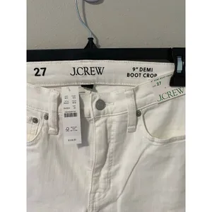 New J.Crew 9" Demi Bootcut White Denim Jeans Size 27 thumbnail 2