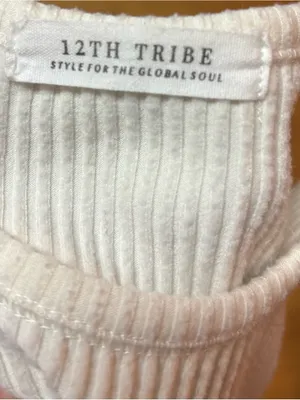12th Tribe Ivory Ribbed Cropped Preppy Outdoor Gorpcore Luxury Soft Girl Tank M thumbnail 3