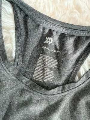All in Motion Women's Heathered Grey Racerback Active Tank Top Size L thumbnail 2