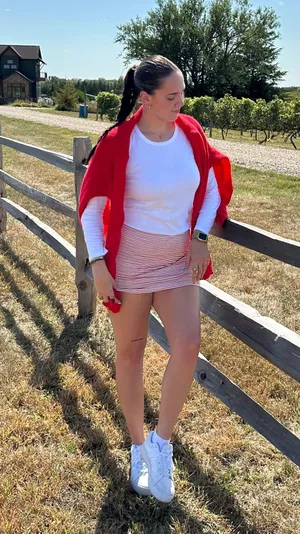 Missguided Red White Stripe Skort thumbnail 1