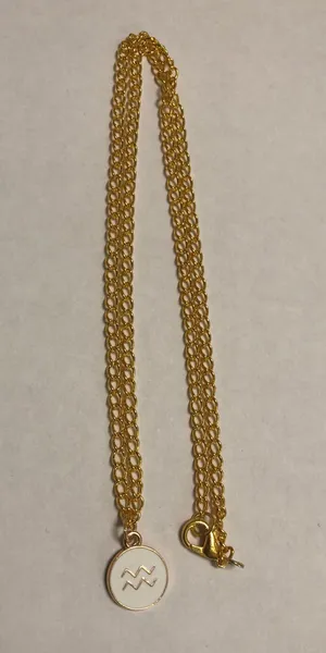Aquarius Zodiac Sign Pendant Necklace thumbnail 1