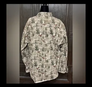 Cabela's longsleeve buttondown Denim deer & tree camouflage pattern - Size XL. Gently warn & excellent condition. Measurements approximately 27” from armpit to armpit x 29” long. Non-smoking home. Priced at as is condition. Don’t like my price make a reasonable offer! And thank you for checking my closet! thumbnail 2