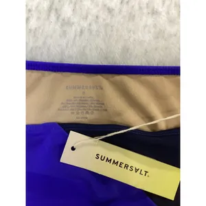 Summersalt‎ High Leg Mid Rise Bikini Bottom Blue Colorblock NWT Size 8 thumbnail 4