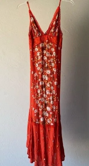 Free People spaghetti strap floral maxi dress thumbnail 3