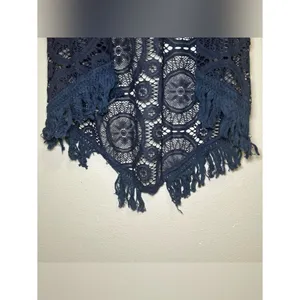 New Altar’d State Blue Crochet Knit Boho Kimono Cardigan Women’s Size Large thumbnail 4