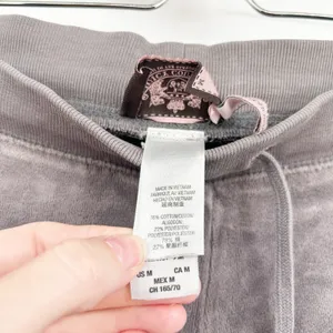 Juicy Couture Womens Grey Velour Y2K McBling‎ Juicy Royal Low Rise Track Pants M thumbnail 5