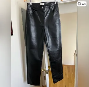 Aritzia Wilfred Melina Black Leather Pants thumbnail 2