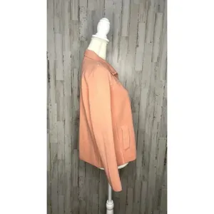 Talbots Women's Small‎ Coral Merino Wool Long Sleeve Mock Neck Blazer Jacket thumbnail 4