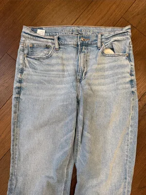 American Eagle Stretch Light Blue Straight Leg Jeans Size 10 Long - C66-017 thumbnail 2
