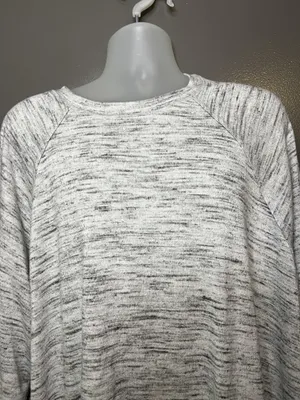Aerie Sweater Womens XXL Gray Space Dye Knit Raglan Crewneck Pullover Cozy thumbnail 2