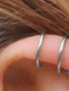 BRAND NEW Set of Stainless Steel Cartilage Ear Cuffs (Double Hoops) thumbnail 3