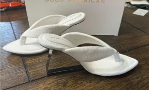 Good American white clear block heels thumbnail 4