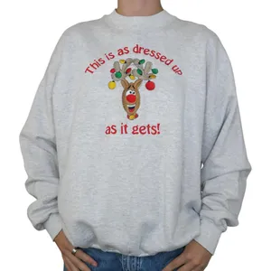 Vintage 90s Cheek-O Reindeer Embroidered Christmas Sweatshirt thumbnail 1