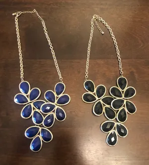 Set of two bib necklaces Blue thumbnail 1