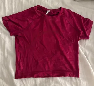 Hot Pink Lululemon Cropped Swiftly Top thumbnail 1