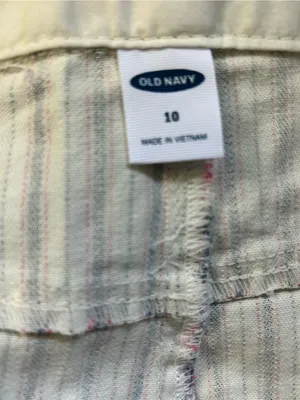 Old Navy Women's Striped Button-Front Shorts in White & Burgundy Sz 10 NWT thumbnail 7