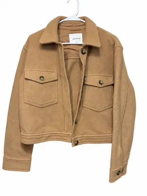 Wilfred Free Shirt Jacket Womens Size M Tan Autumn Shacket Merino Wool Aritzia thumbnail 3
