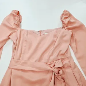 MORE TO COME Khloe Ruffle Sleeve Mini Dress in Blush Medium thumbnail 4