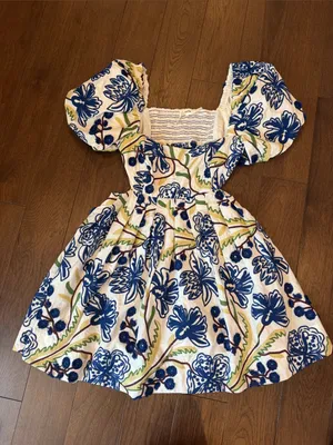 Anthropologie Puff-Sleeve Babydoll Mini Dress Size Large - C11-693 thumbnail 2