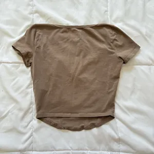 Hollister Top Womens XS Brown Square Neck Baby Tee Crop‎ Cotton Blend Feminine thumbnail 6