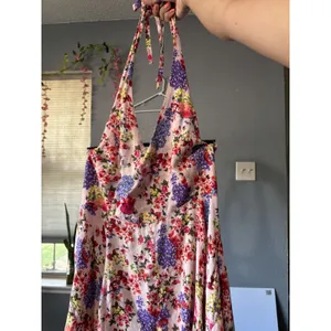 Free People Pink Multicolor Floral Halter High Low Midi Dress L Boho Y2K thumbnail 4