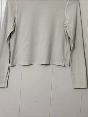 Lululemon Classic Fit Long Sleeve Top Bone Ivory Cotton Blend Tee (no size ) thumbnail 3