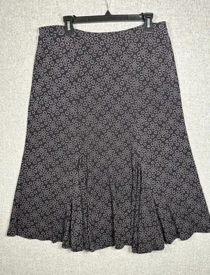 Vintage George Skirt Aline Womens Large Stretch Black Knee Length‎ Pul On thumbnail 1