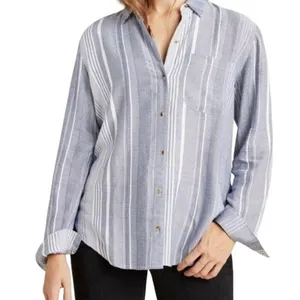 Anthropologie Maeve Shirt Women‎ Small Blue Chatham Striped Button Down Blouse thumbnail 1