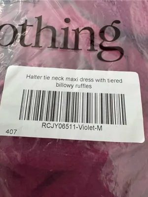 Rosa Clothing Halter Tie Neck Maxi Dress Tiered Billowy Ruffles Medium New thumbnail 2