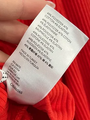 Free People Red Ribbed Mock Neck Puff Sleeve Knit Top Romantic Coquette Boho M thumbnail 8