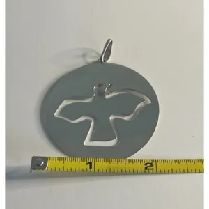 Vintage Tiffany & Co. Round Sterling Silver 925 Dove Pendant Lightweight RARE thumbnail 6