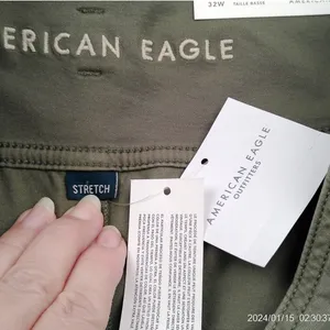 American Eagle Low-Rise Mini Skort A Line Pleated Tie Belt Olive Green Sz. 14 thumbnail 5