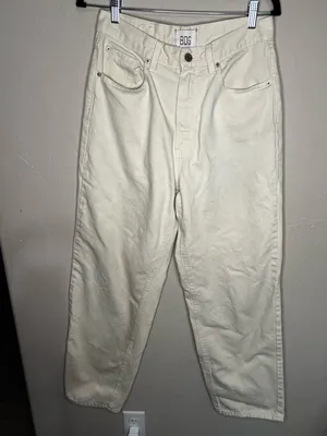 BDG High Rise‎ Baggy Cream Denim Jeans thumbnail 2