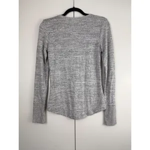 Abercrombie & Fitch Soft A&F Cozy Grey Marl Heathered Henley‎ Long Sleeve Small thumbnail 2
