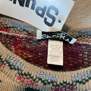 Vintage Floral Knit Sweater Cottagecore Granny Chic Pullover Large Deadstock New thumbnail 6