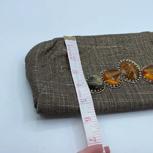 Chico’s tweed embellished gold black clutch thumbnail 8